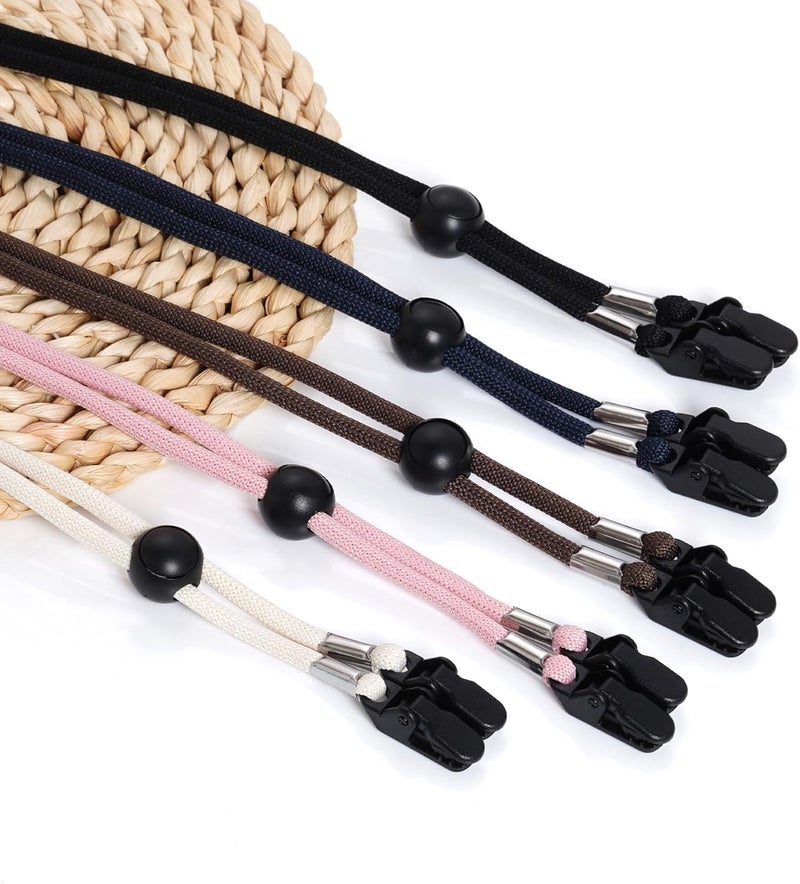 Sucrain 5 Pieces Adjustable Hat Strap Clips Hat Chin Cord for Golfing, Fishing, Boating - Image 2